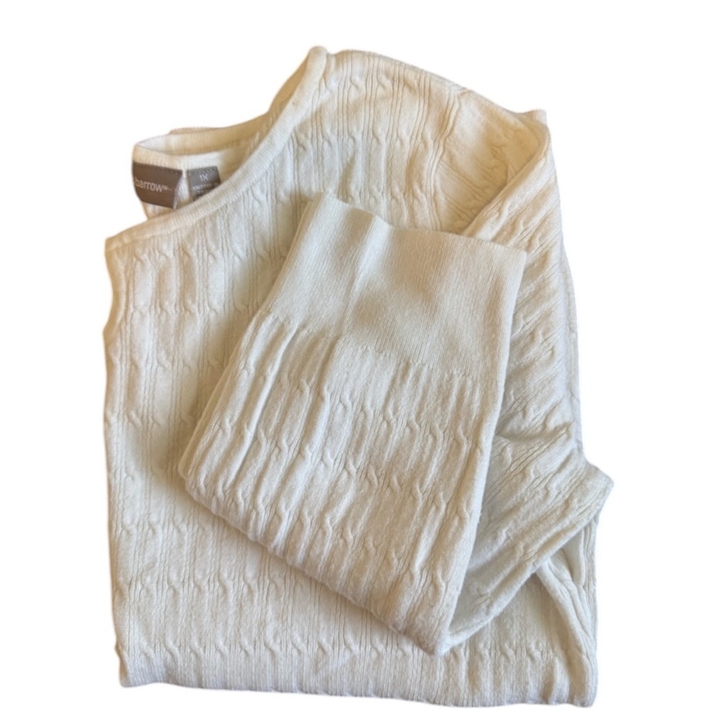 Croft & Barrow Women's Sweater Ivory Round Neck Cable Knit - Picture 5 of 6